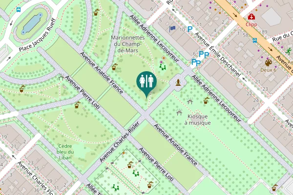 Map showing location of Avenue Charles-Risler Toilet