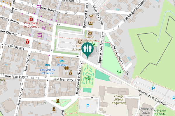 Map showing location of Avenue de la Citadelle Toilet