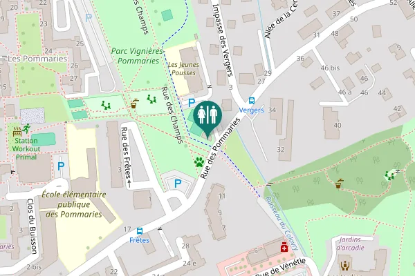 Map showing location of Rue des Pommaries 23 Toilet