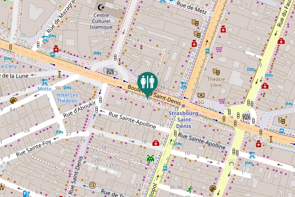 Map showing location of Boulevard Saint-Denis Toilet