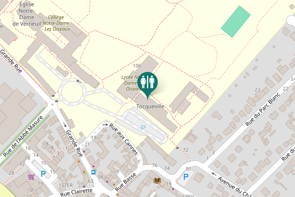 Map showing location of Grande Rue 106 Toilet