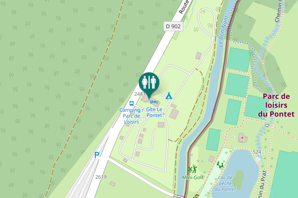Map showing location of Route de Notre-Dame-de-la-Gorge 2481 Toilet