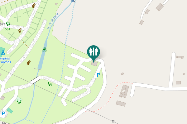 Map showing location of Via Ardèche 600 Toilet