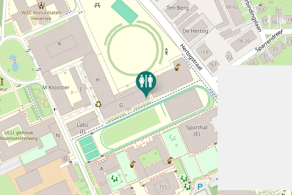 Map showing location of Naamsesteenweg 355 Toilet