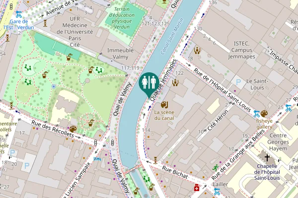 Map showing location of Quai de Jemmapes Toilet