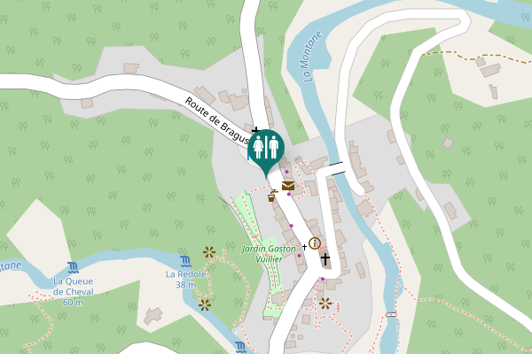 Map showing location of Route de Braguse Toilet