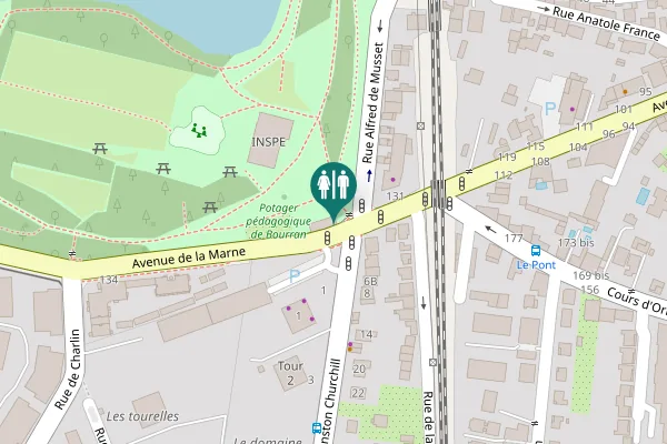 Map showing location of Avenue de la Marne Toilet