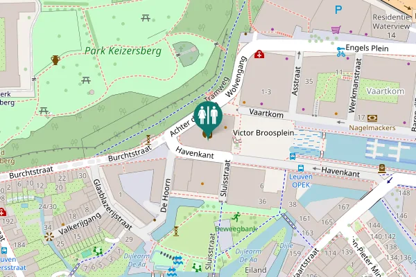 Map showing location of Vaartkom 4 Toilet