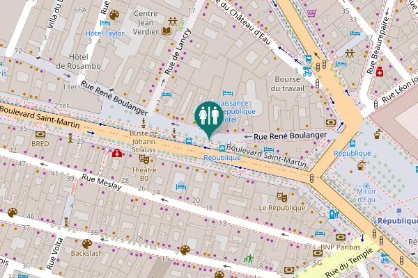 Map showing location of Promenade Cleews Vellay Toilet