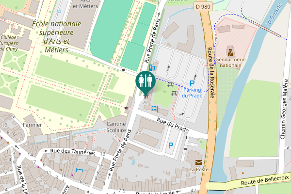 Map showing location of Rue Porte de Paris 22 Toilet