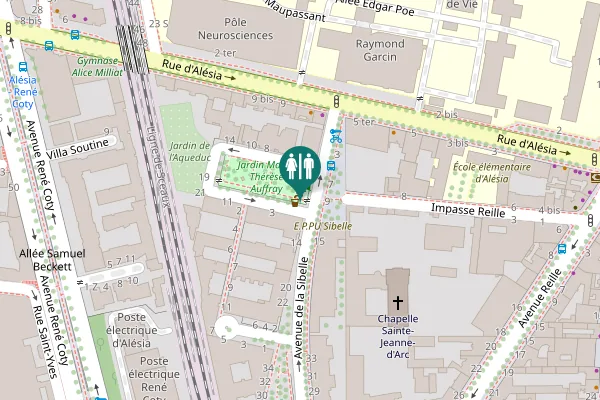 Map showing location of Rue de l'Empereur Valentinien 3 Toilet