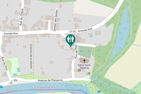 Map showing location of Rue de Plaz Toilet