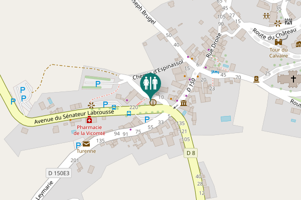 Map showing location of Allée d'Espinassol 10 Toilet