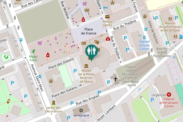 Map showing location of Rue du Théâtre 3-5 Toilet