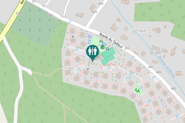 Map showing location of Place de Gerard Hoogwerf Toilet