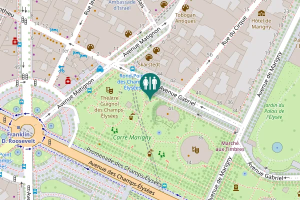 Map showing location of Avenue Gabriel 41 Toilet