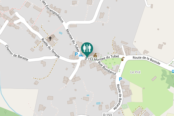 Map showing location of Montee du Tubet Toilet