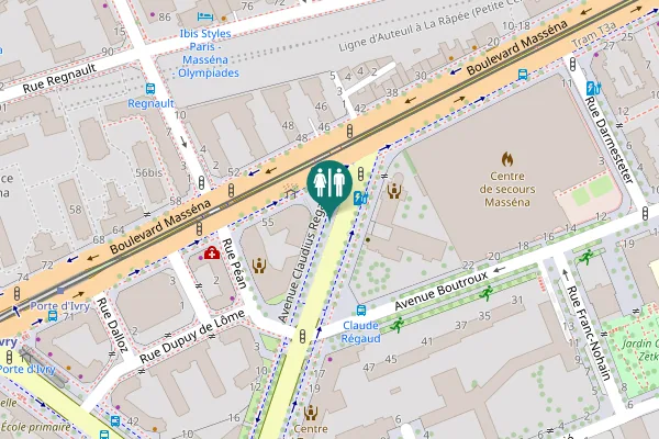Map showing location of Avenue Claudius Regaud 2 Toilet