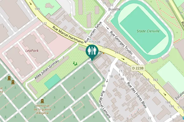 Map showing location of Toilettes