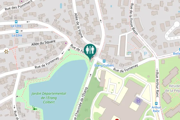 Map showing location of Rue de Fontenay Toilet