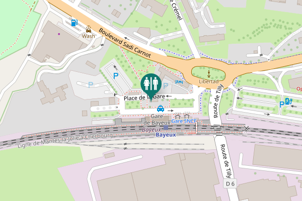 Map showing location of Place de la Gare Toilet