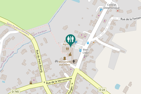 Map showing location of Place des Marronniers Toilet
