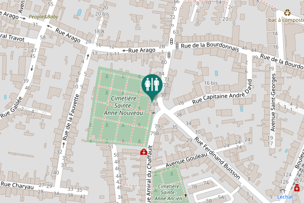 Map showing location of Rue Amiral du Chaffault 88 Toilet