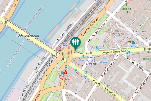 Map showing location of Avenue Émile Zola 1 Toilet