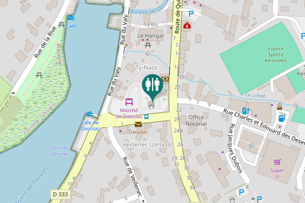 Map showing location of Place Saint-Yves Toilet