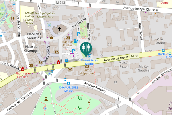 Map showing location of Avenue de Royat Toilet
