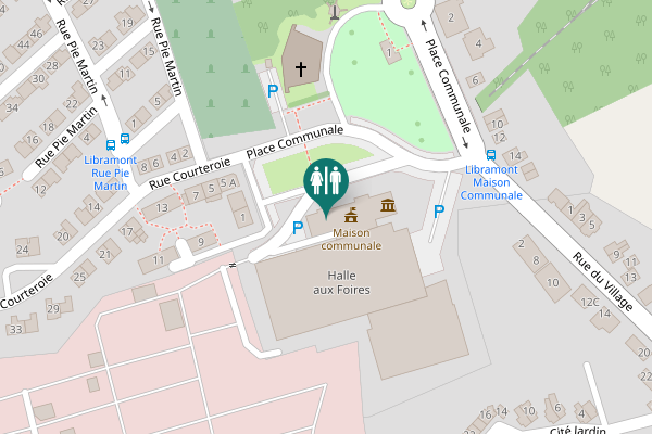 Map showing location of Place Communale 7 Toilet