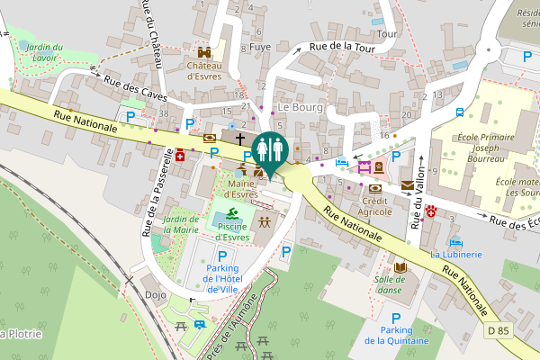 Map showing location of Rue Nationale Toilet