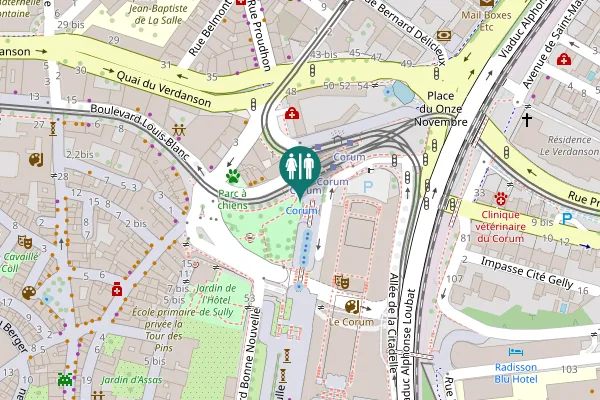 Map showing location of Toilette automatique