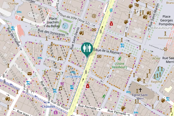 Map showing location of Boulevard de Sébastopol 23 Toilet