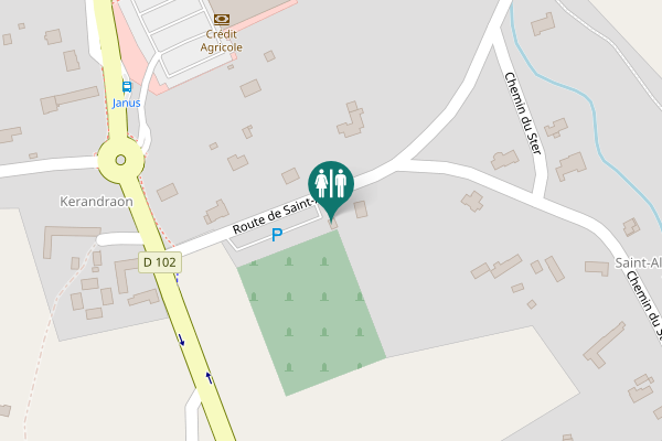 Map showing location of Route de Saint-Alour Toilet