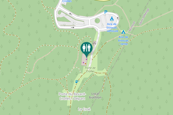 Map showing location of Route du Revard Toilet