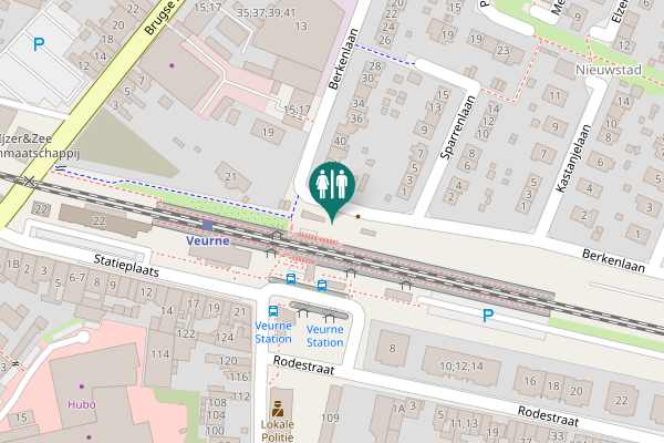 Map showing location of Berkenlaan 46 Toilet