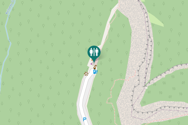 Map showing location of Route des Grottes Toilet