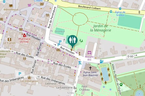 Map showing location of Rue Houdan 70 Toilet
