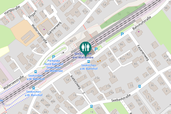 Map showing location of Bahnhof Seekirchen