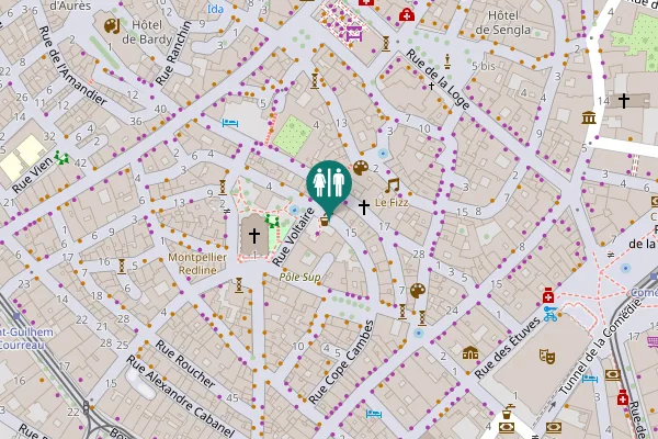 Map showing location of Rue de Vallat 11 Toilet