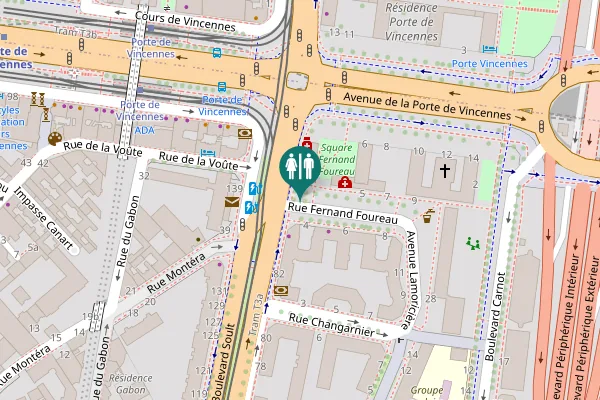 Map showing location of Rue Fernand Foureau 4 Toilet