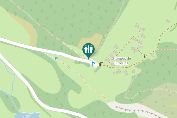 Map showing location of Sentier de Tramespeyres Toilet