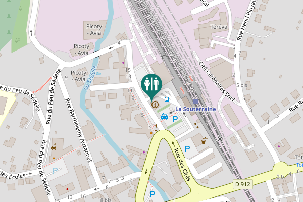 Map showing location of Place de la Gare 2 Toilet