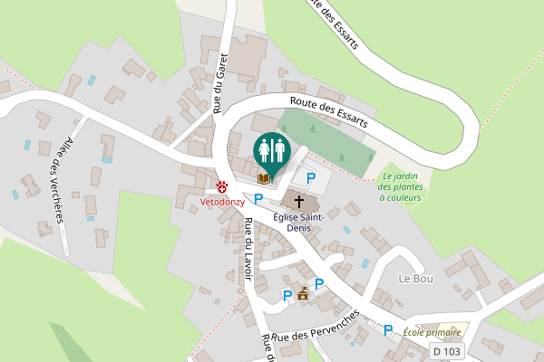 Map showing location of Place Saint-Denis Toilet