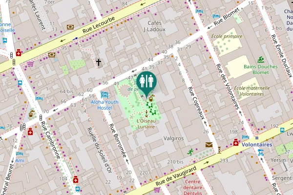 Map showing location of Rue Blomet 43 Toilet