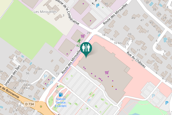Map showing location of Route des Mirouelles 2 Toilet