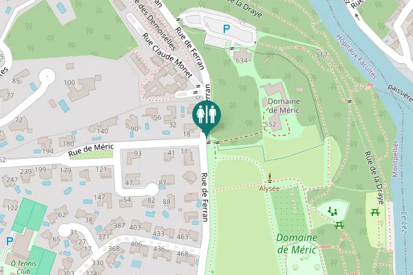 Map showing location of Rue de Ferran 595 Toilet