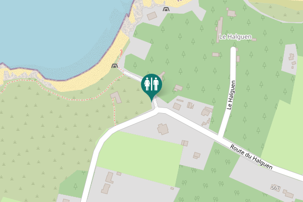Map showing location of Accès Plage Toilet