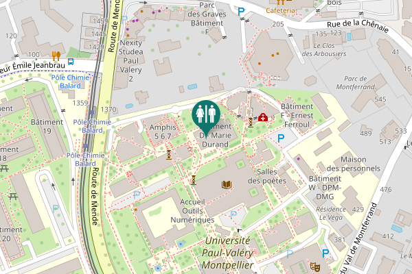 Map showing location of Route de Mende 1424 Toilet
